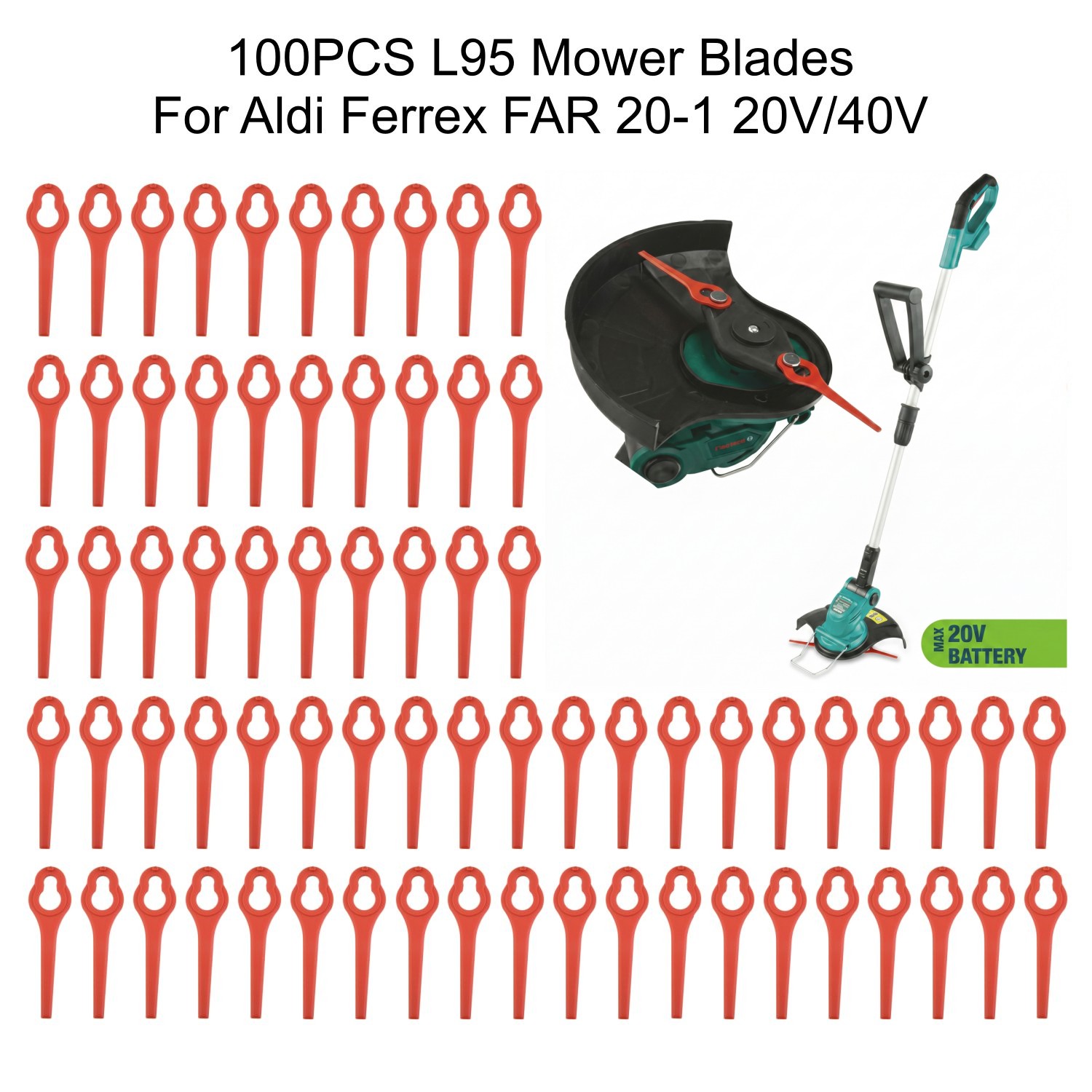 Gardening Tools Usa - Lames de tondeuse en plastique de