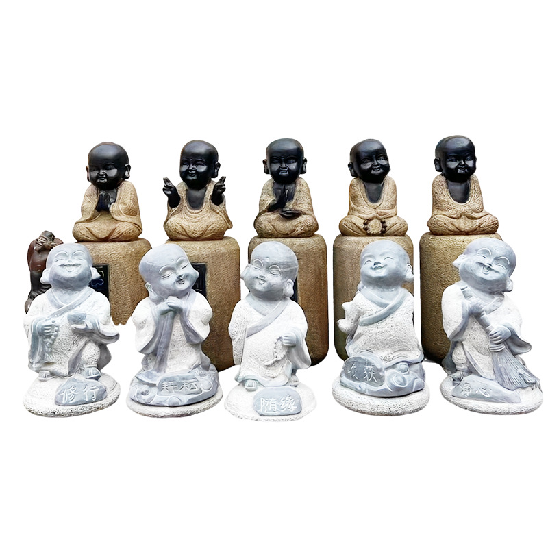 Zen Gardening Tools - Statuette de moine novice, sculpture de