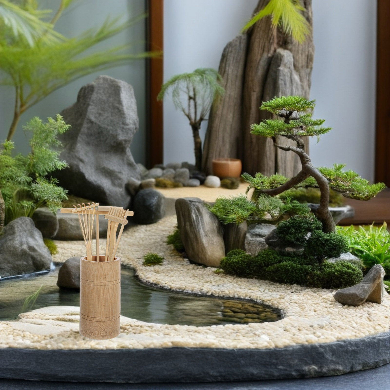 Zen Gardening Tools - 1 ensemble de râteaux à sable