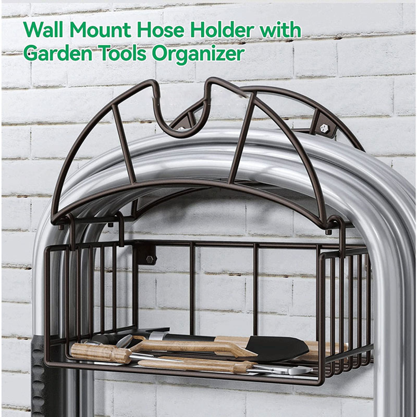 Gardening Tools Water - Support mural pour tuyau d'arrosage, avec