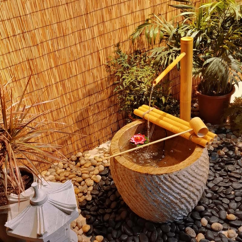 Bol en pierre Jinglu en bambou - Zen Gardening Tools avis et prix